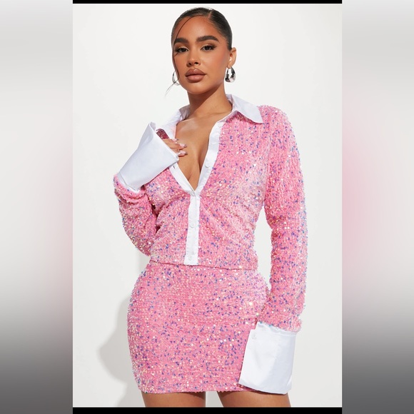 Fashion Nova Cassandra Sequin Skirt Set size M - Picture 3 of 8